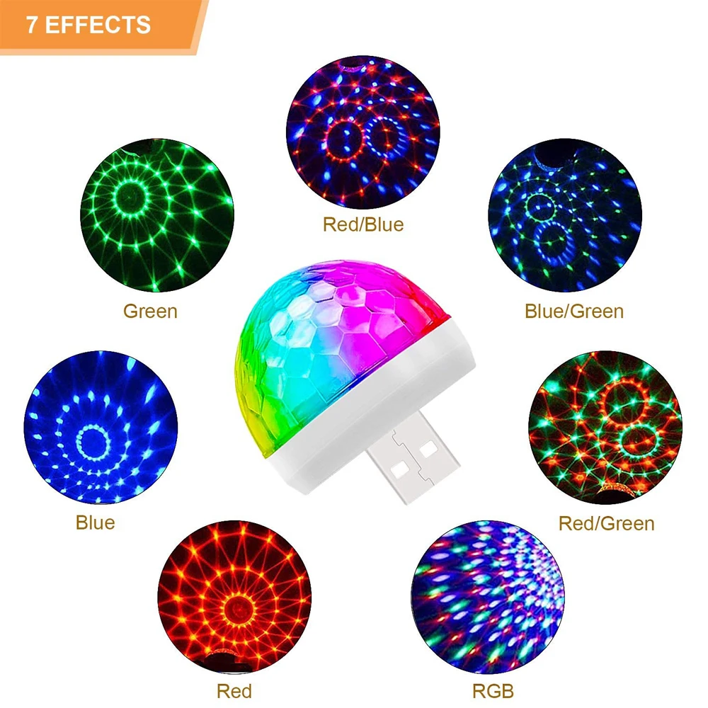 Миниатюрный RGB-светильник USB для диджея автомобильная лампа цветной музыкальный