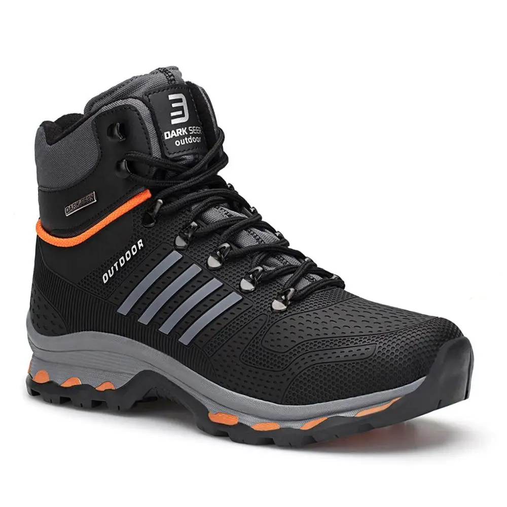 

Men's winter boots, resistant to rain and snow, keeps feet super warm, inside wool Outdoor Male Hiking Boots