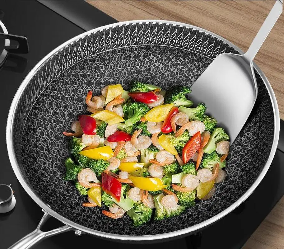 Антипригарная сковорода из нержавеющей стали без масляного дыма домашняя