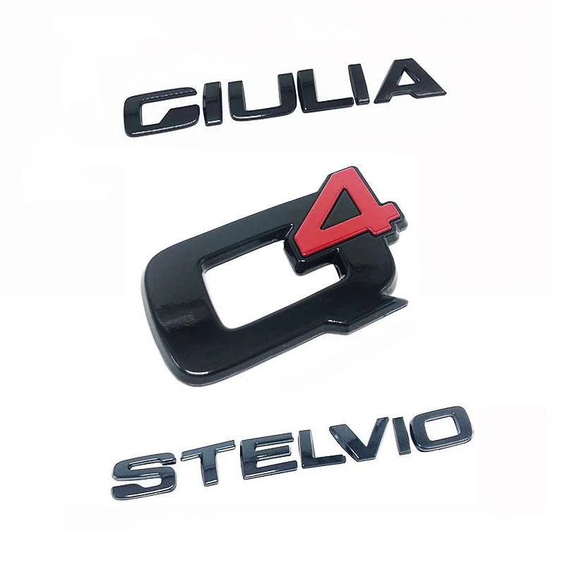 

Car Metal Tail Letter Decoration Sticker Styling Q4 STELVIO Sticker for Alfa Romeo Giulia Stelvio Modification Accessories