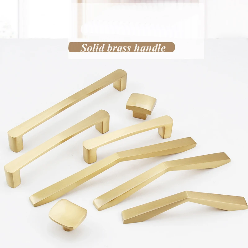 Золотые латунные ручки для кухонного шкафа дверей ящика/комода Европейская мода