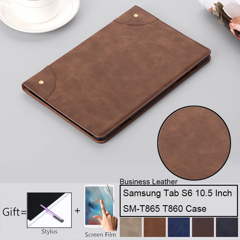 Кожаный чехол в стиле ретро для Samsung Galaxy Tab S6 10 5 дюймов T860 T865|Чехлы планшетов и