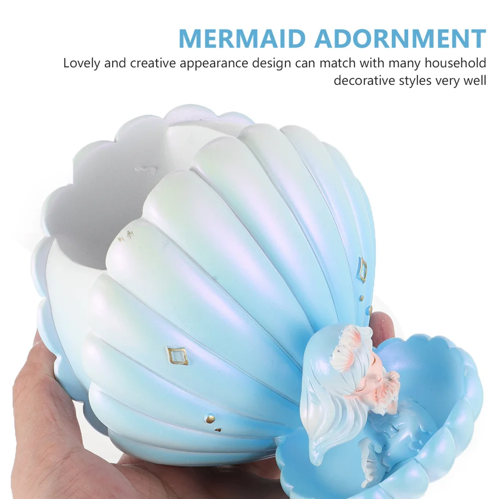 

1Pc Creative Desktop Ornament Multifunction Brush Pot Chic Resin Artware Blue