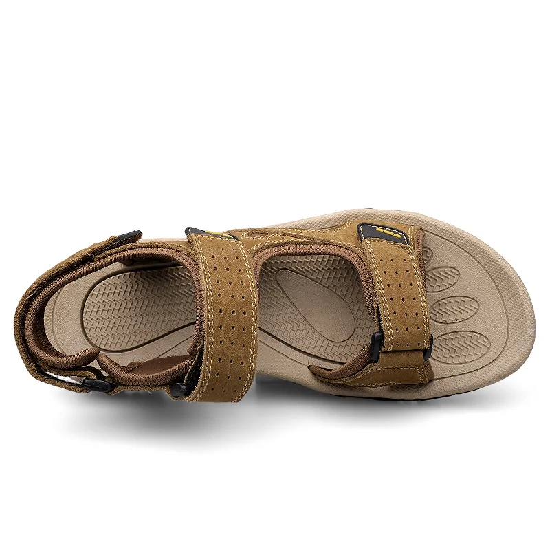 Мужские сандалии из натуральной кожи 2020 летние мужские дышащие ботинки