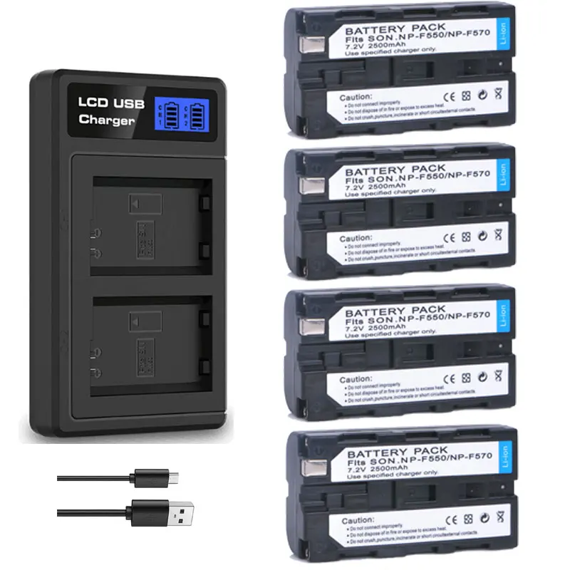 NP F550 F570 Камера Батарея 7 2 V 2500 мА/ч + ЖК дисплей USB Зарядное устройство для Sony F330 F530