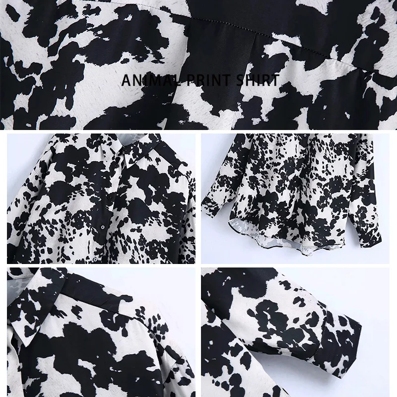 

New 2021 Women's Blouse Spring Long Sleeve Shirt Ladies Single Breasted Turndown Collar Shirt Office Work Blouse Printed Tops