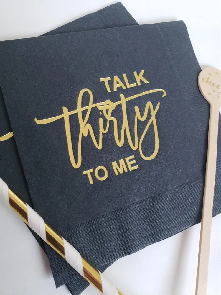 Изготовленный На Заказ обед и напитки! Черные бумажные салфетки Коктейльные для