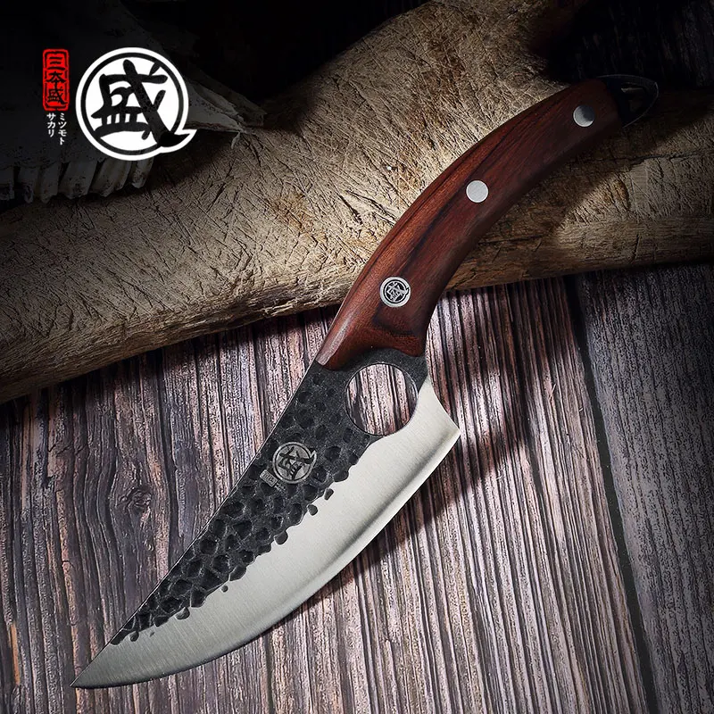 MITSUMOTO SAKARI ручной работы Нож для обвалки с полной ручкой Tang Ebony острый Кливер
