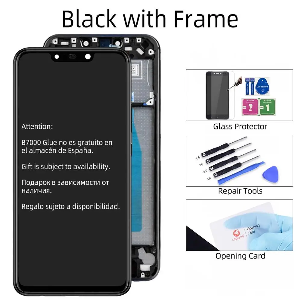 Дисплей для Huawei Nova 3i INE-LX2 LCD в сборе с тачскрином 6.3'' черный - Цвет: Black with Frame