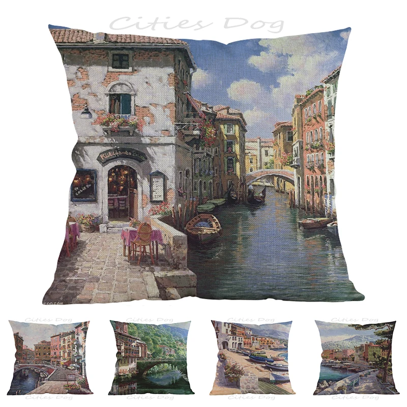 

Квадратная наволочка 45*45 см с изображением цветов в Венеции