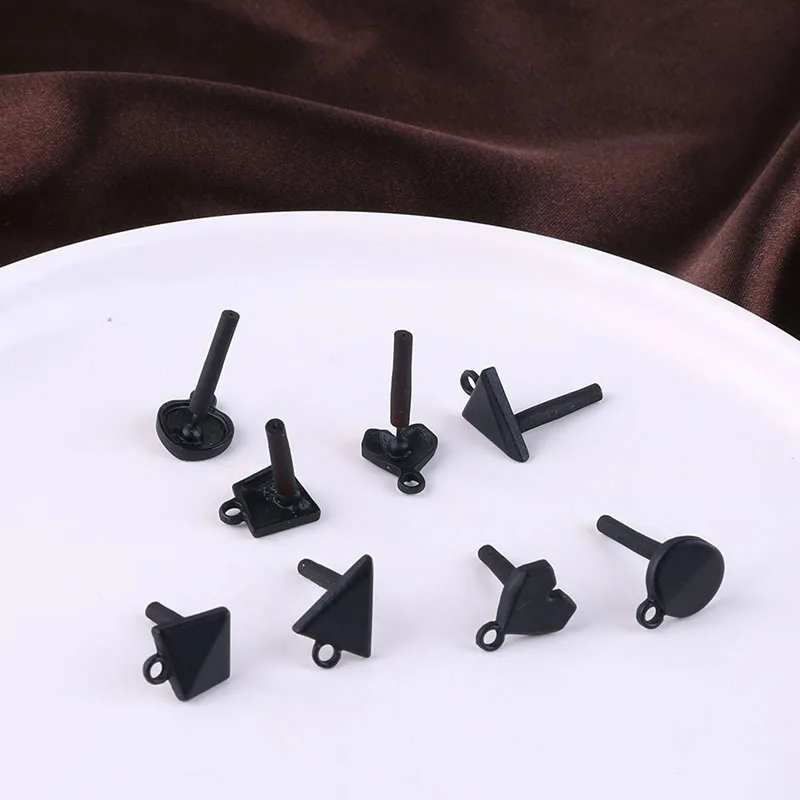 Элегантные серьги-гвоздики в Корейском стиле 6 шт. простые геометрические черные