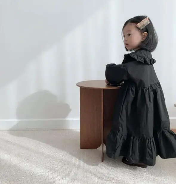 Кружевное платье принцессы для девочек хлопковое и льняное с длинными рукавами