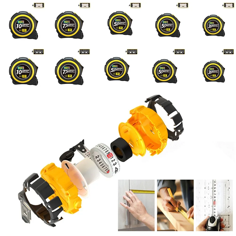 

DIY Retractable Tape Function Class 2 Measuring Metres Metric Scale Tool Useful