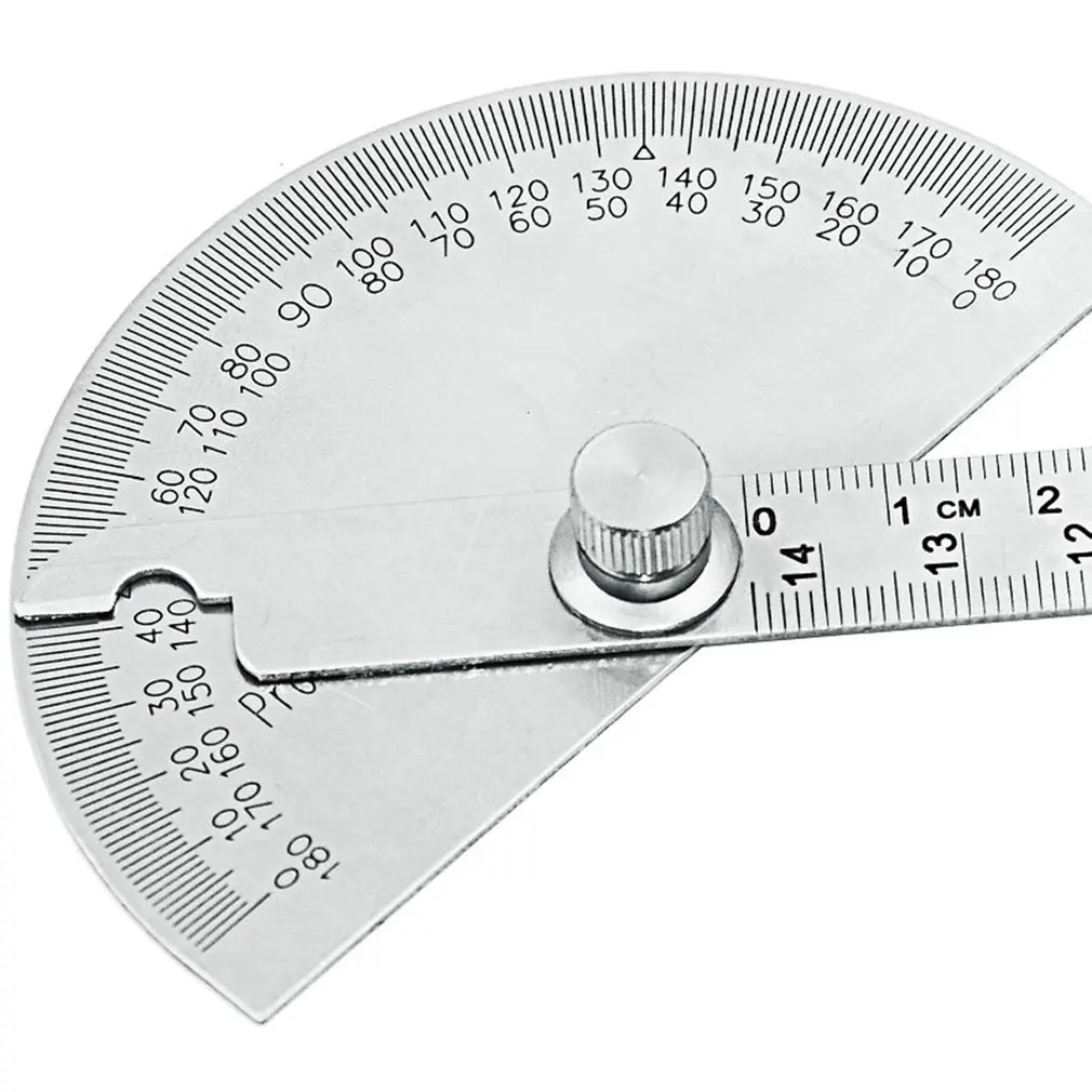 

ACEHE 180 Degree Adjustable Protractor Stainless Steel Angle Gauge Round Head Caliper Measuring Ruler