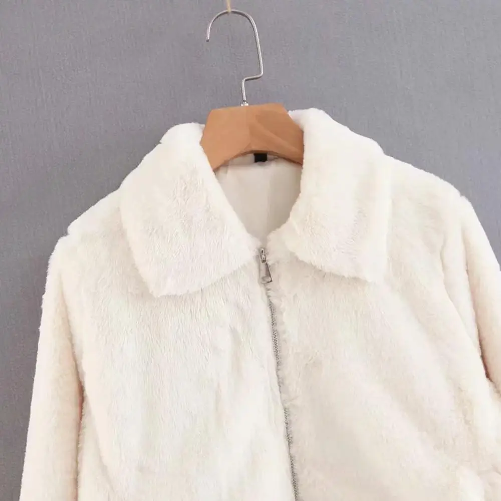 

Fashion Stylish Faux Fur Coat Women Autumn Winter Warm Soft Zipper Fur Fur Jacket Female Plush Overcoat Casual Outerwear