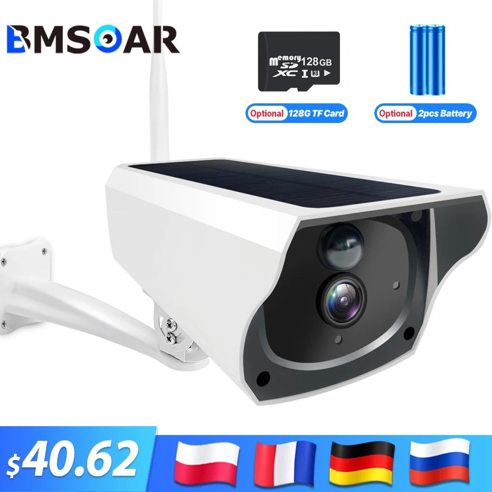 Ip-камера Wi-Fi беспроводная солнечная панель Батарея камера безопасности 1080P 2MP