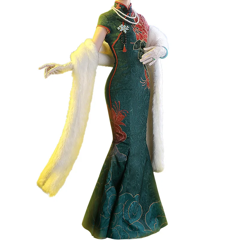 

Anime Identity V Michiko Vintage Chinese Cheongsam Sexy Uniform Party Dress Cosplay Costume Women Halloween Free Shipping 2020