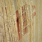 Блестящие занавески с серебряными нитями, дверной разделитель, балдахин для гостиной, декоративные занавески для окон, Прямая поставка