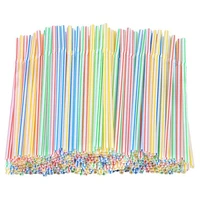 straw striped disposable plastic straws flexible straws for party supplies lengthen and bendable juice drink straw 100pcs