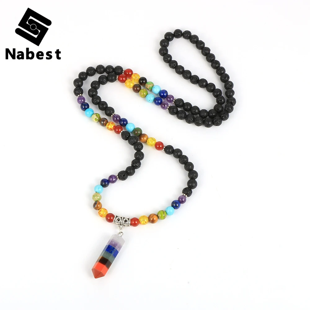 Женский и мужской натуральный камень 7 Чакр 6 мм ожерелье из бисера 108 бисерный