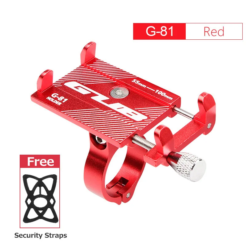 G81 Red GUB P10 P20 алюминиевый держатель для телефона на велосипед для 3," до 7,5", подставка для телефона на велосипед, крепление для скутера, крепление на руль - Цвет: G81 Red