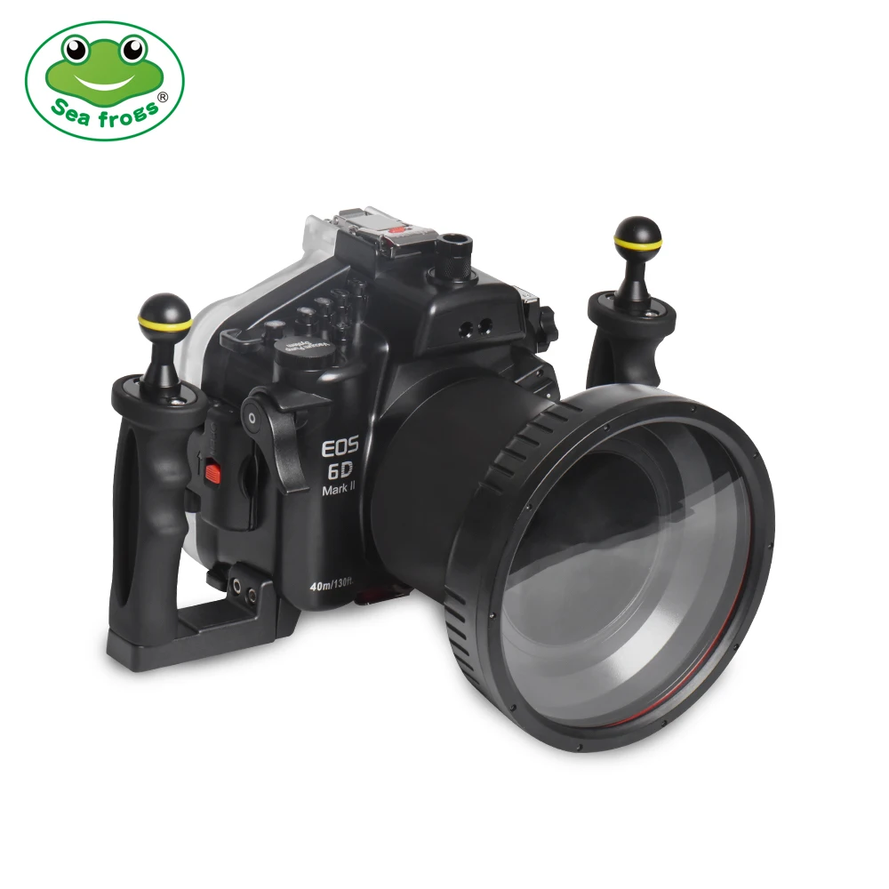 

Водонепроницаемый корпус Seafrogs для камеры Canon 6D Mark II 6D2 для дайвинга DSLR подводный Встроенный датчик обнаружения утечки оптический порт