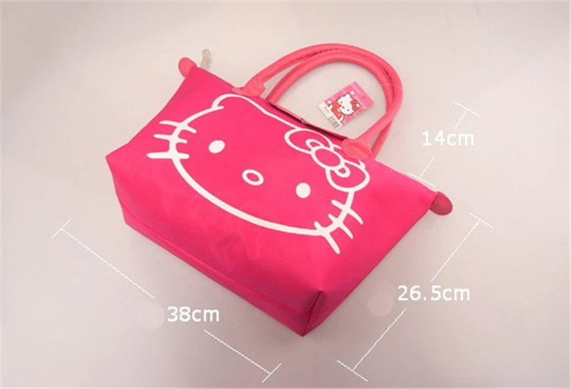 Новая Модная Портативная дамская сумка HELLO KITTY, Большая вместительная Холщовая Сумка на плечо с милым рисунком, клатч, HK-213