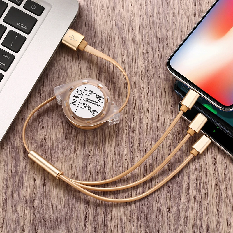 3 в 1 кабель для быстрой зарядки Type C 8Pin Micro USB передачи данных iphone 11 Pro X Xr 8 7 6 6S Plus Sumsung