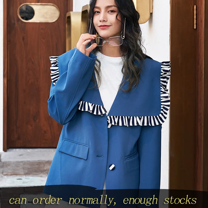 Женский блейзер LANMREM can ship Свободный Повседневный дизайнерский с надписью