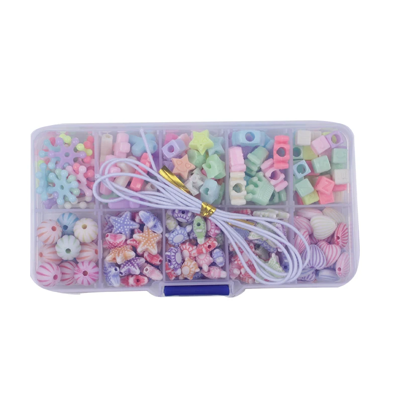 

10 Grids 220Pcs/Set DIY Handmade Acrylic Loose Beads Toys Girl Weaving Bracelet Jewelry Making Toys Creative Children Gift