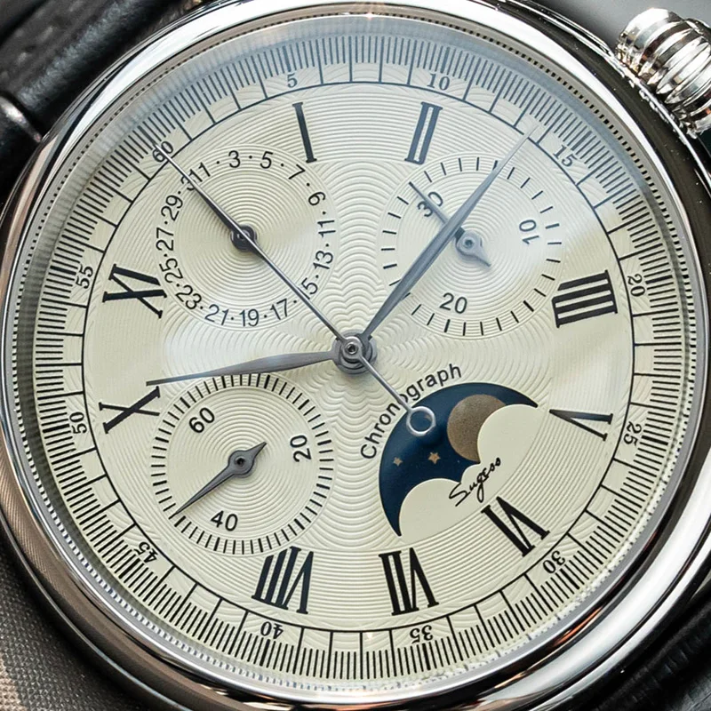 Orologio Uomo Sugess Для Мужчин Хронограф механические Чайка двигаться мужчин t часы s
