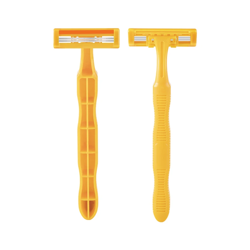 

IGUETTA Trendy Barber Tools Comfortable and Convenient Yellow 5pcs Disposable Razor Two-Layer Blade Comfortable Manual Razor
