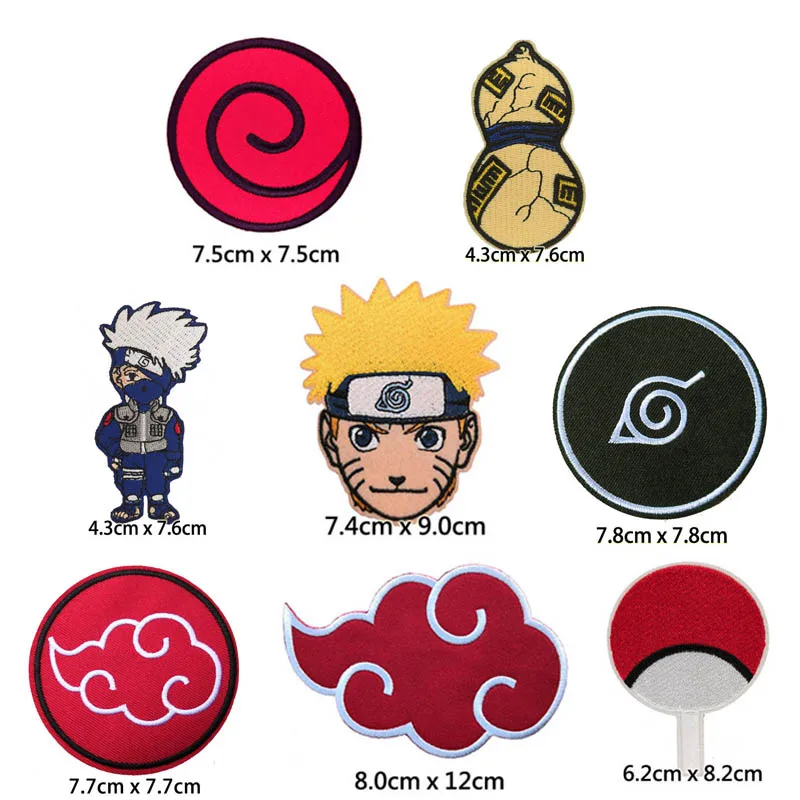 Наруто ниндзя лицо, Akatsuki облако, Учиха дом вышитые железные на патч, мультфильм характер куртка одежда аксессуары DIY