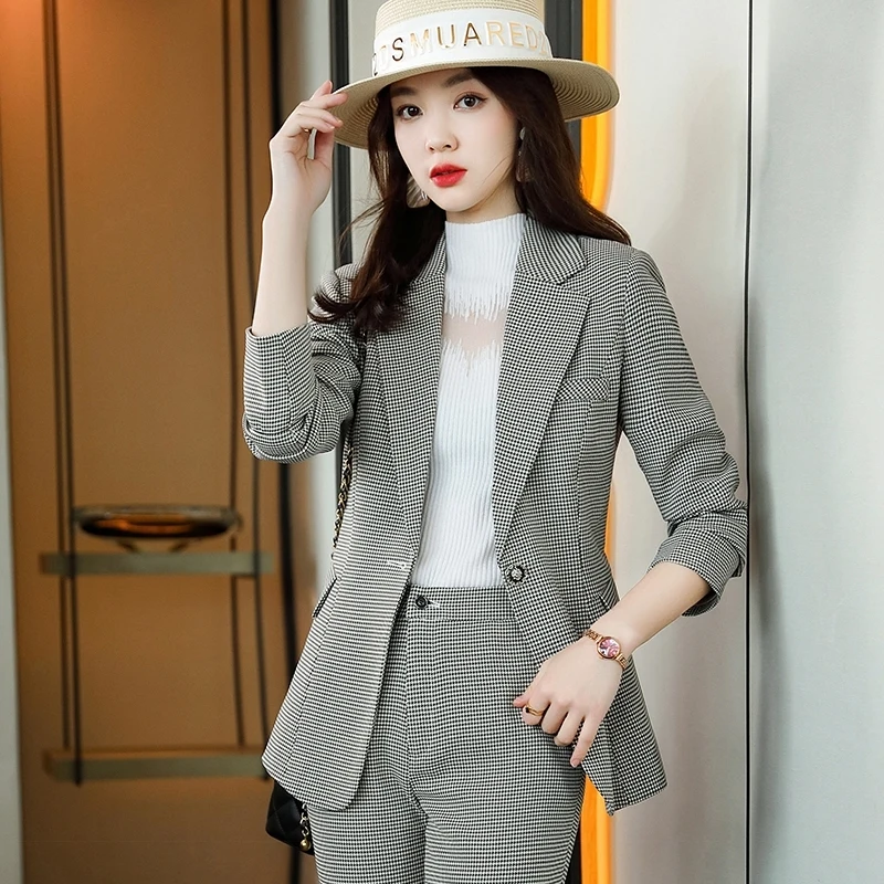 

Высококачественная ткань, Осень-зима, официальная Женская деловая форма, дизайнерские брючные костюмы, профессиональный стиль, женские бле...