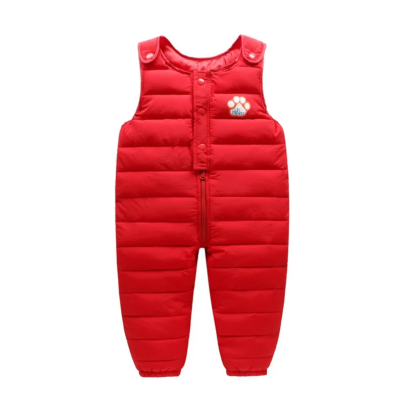 

New Baby Children's Warm Strap Pant for Girls Boys Winter Down-Cotton Jumpsuit Overalls Suit 2021 Kids Casual Romper Clothes Set