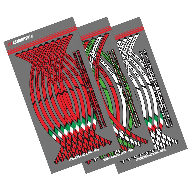 12 полос колеса мотоцикла Стикеры светоотражающие полосы обода внешний обод