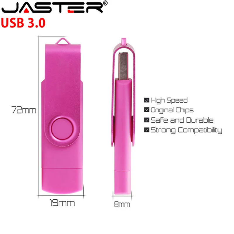 Металлический OTG USB флеш накопитель JASTER 4 ГБ 8 16 32 64 ГБ|USB флэш-накопители| |