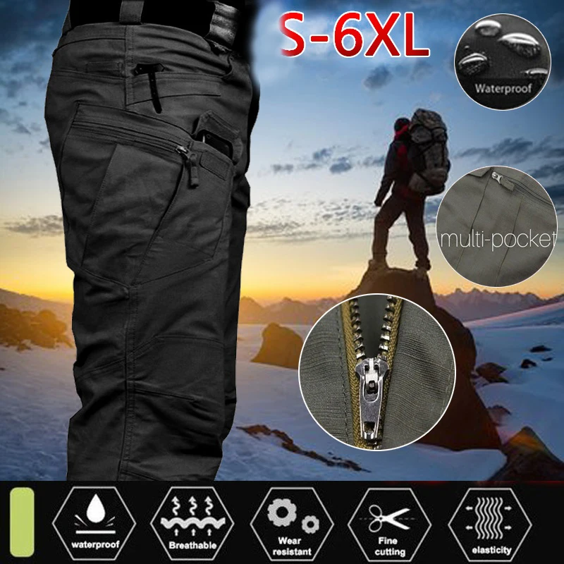 

S-5XL men's casual overalls fashion outdoor hiking trekking army fan sports pants camouflage military uniform multi-pocket pants