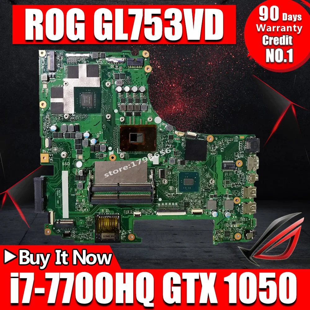 GL753VD материнская плата i7 7700HQ GTX 1050 для For Asus ROG Strix GL753V ноутбука (обмен)!|Материнские