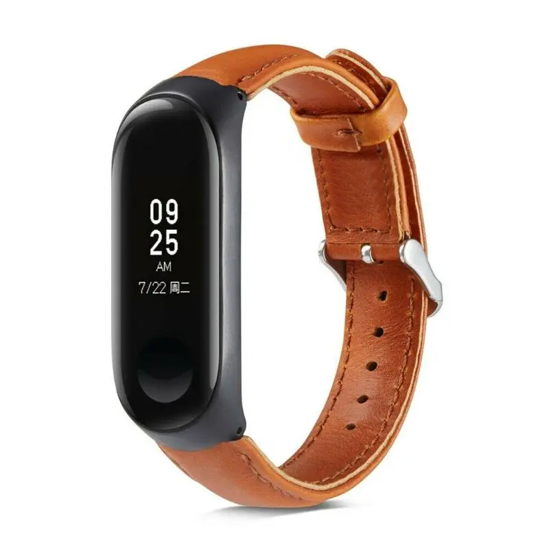 Ремешок кожаный для Xiaomi Mi Band 4 совместимый с кожаным ремешком аксессуары часов