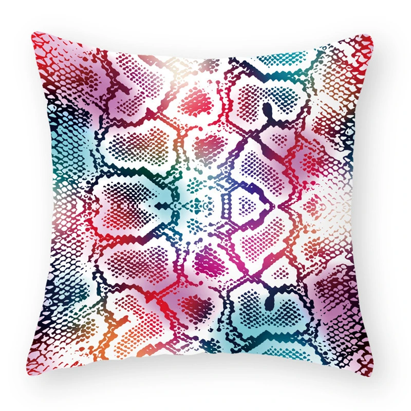 

Snake Pattern Print Decorative Cushions Pillowcase Polyester Cushion Cover Throw Pillow 45*45 Sofa Decoration Pillowcover 40862
