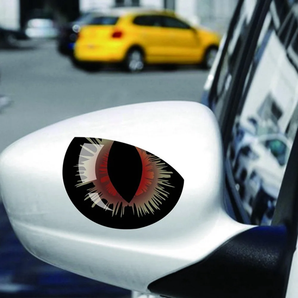 

1 Pair Car Rearview Mirror Decorative Stickers 3D Animal Eye Reflective Waterproof Anti-UV Sticker for Car Rearview Mirror