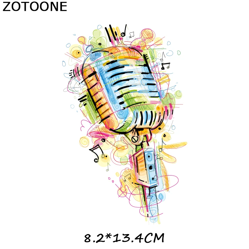 Цветные музыкальные нашивки ZOTOONE с помощью утюга милые наклейки для детей одежды