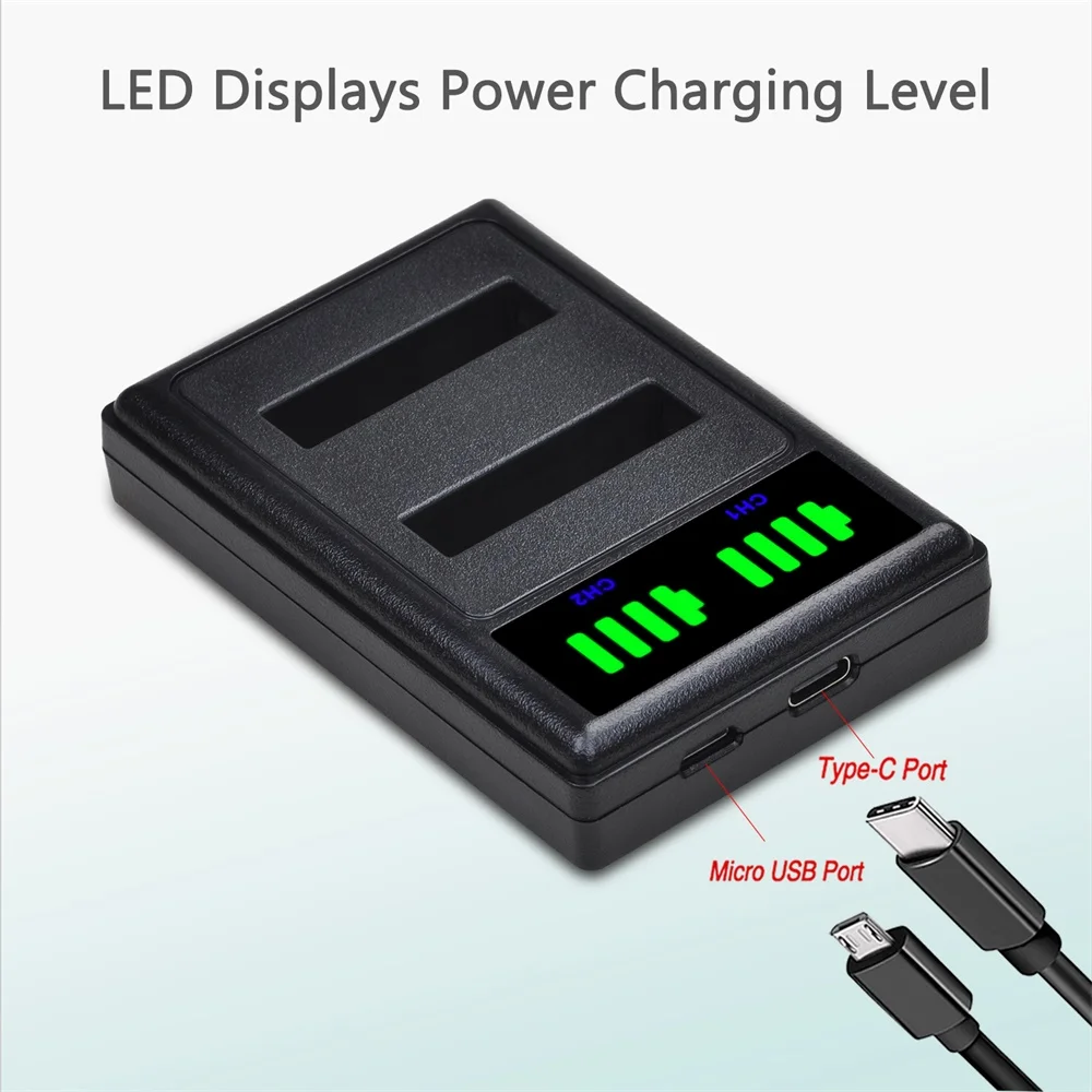 Двойное зарядное устройство с портом Type-c для аккумулятора Sony NP-FG1 BG1 NP-BG1 Cyber-Shot DSC