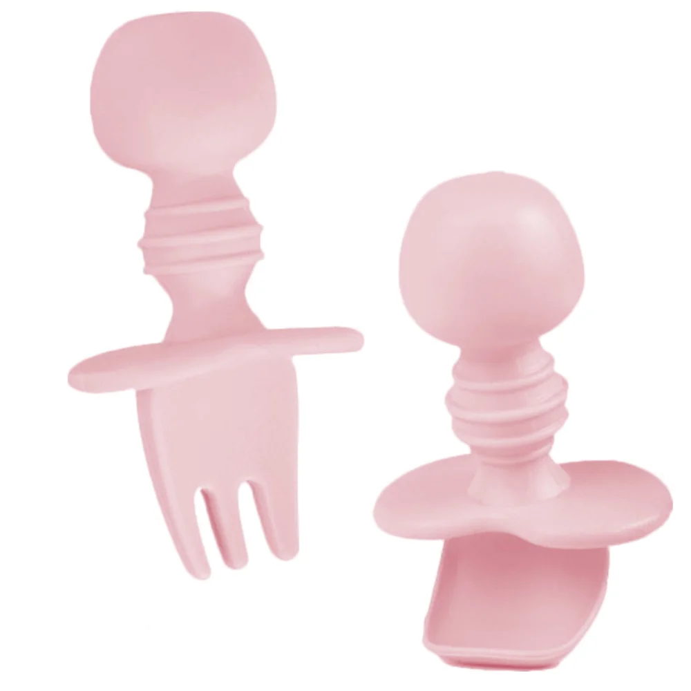 

1 Set of Silicone Spoon Fork Baby Dinning Training Tableware For Kids