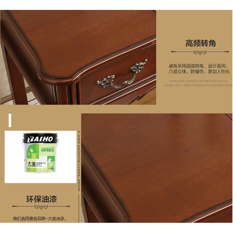 Деревянный столик для туалетного столика со скрытым зеркалом и табуретом