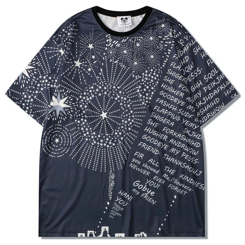 

Mens Star Letter Print T Shirt Unisex Short Sleeve t shirts 2021 Summer Oversized T-shirt Polyester O-neck Loose Tops Tees