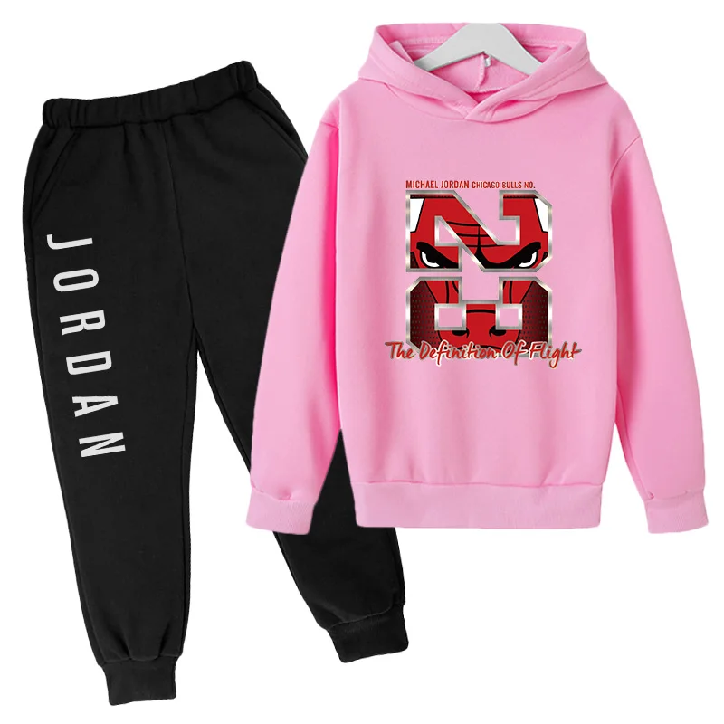 

two-piece suit for girls New boy Hoodies 23 Tracksuit Sweatshirt baby suit Hoodie+Sweat pants Jogging Homme Pullover Sporting