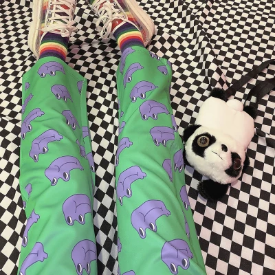 Оригинальные японские мягкие свободные штаны для девочек с мультяшным принтом