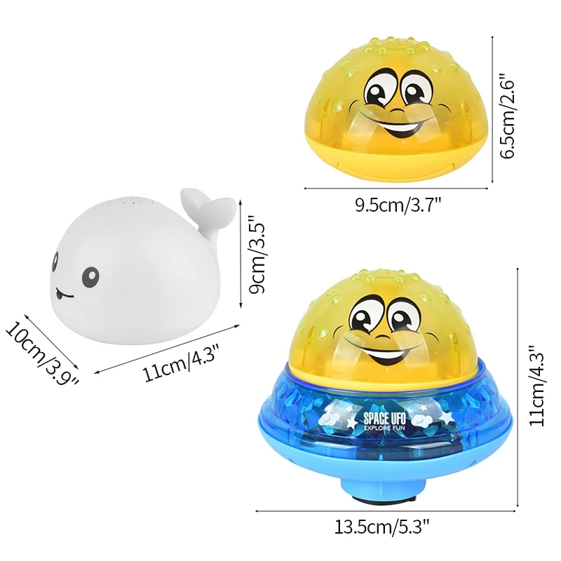 

Bath Toys for Baby Spray Water Light Rotate with Shower Pool Kids Toddler Swimming Bauble Electric Whale Bath Ball with Shower